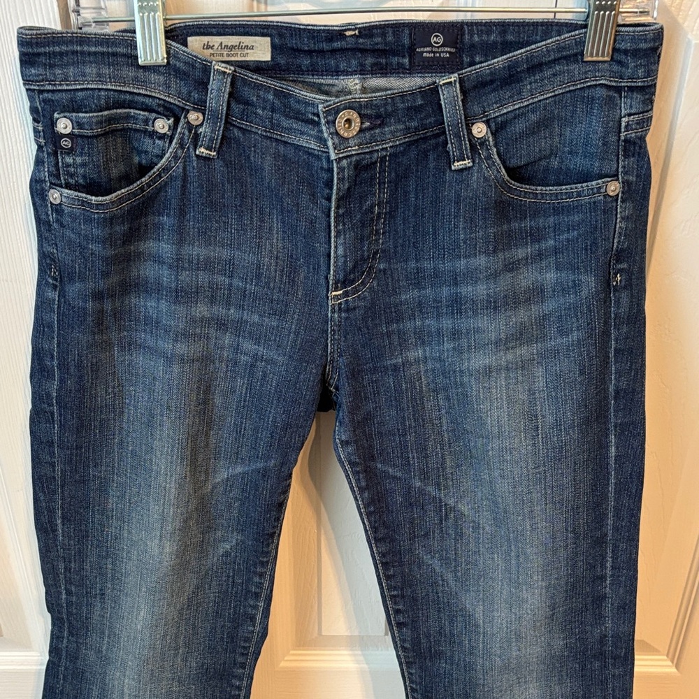 AG  Dark Blue Women's The Angelina Petite Boot Cut Jeans 28 R